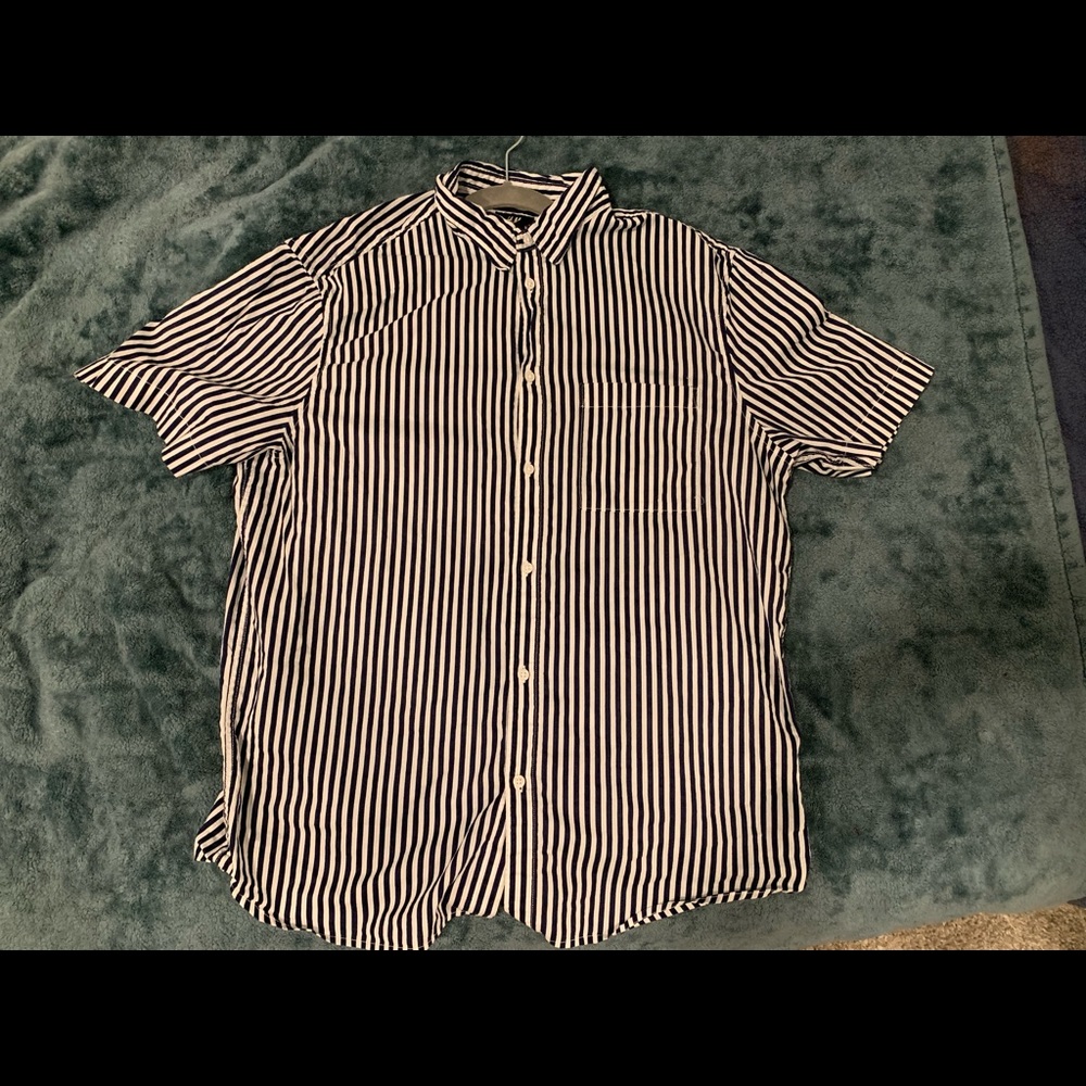 Black and White Stripe Button up size large